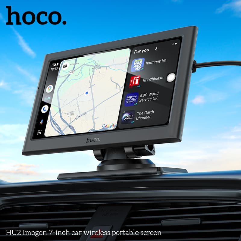 Hoco HU2 Car Portable Wireless Touch Monitor Screen Μαύρο